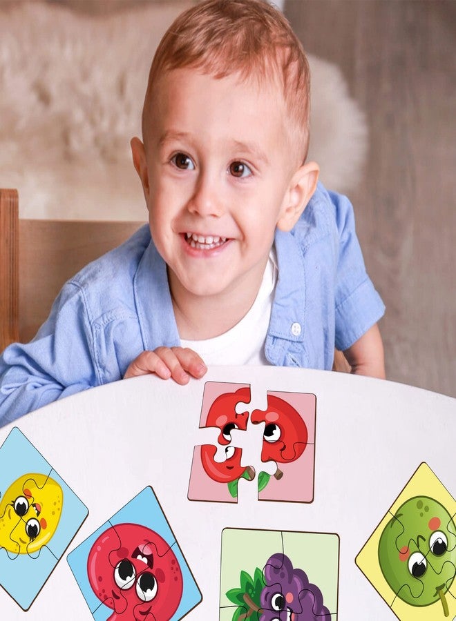 YaYplay Yay Play 4 Piece Wooden Puzzle for Kids - Set of 6 Fruits Jigsaw Puzzle - Puzzles for Kids for Age 2 & Above - Safe & Durable Pre-School Toys - Educational Puzzle Game with Wooden Box - Image 5